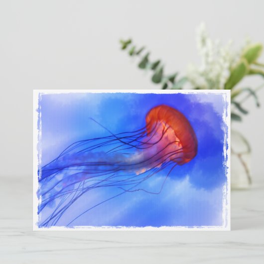 Waterverf kwallen kaart (Staand voorkant)