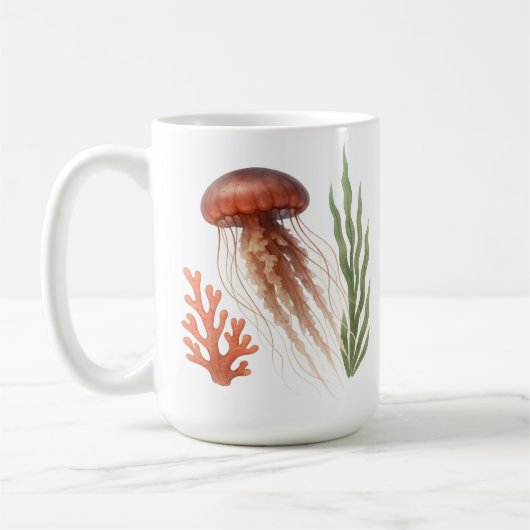 Waterverf kwallen koffiemok (Links)