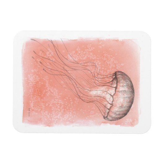 Waterverf kwallen magneet (Horizontaal)