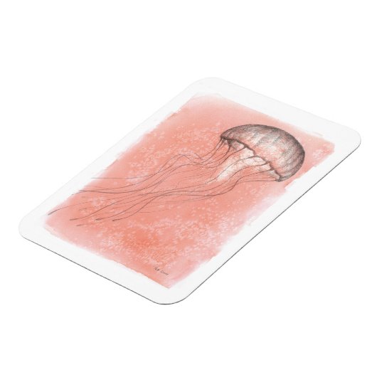 Waterverf kwallen magneet (Linkerzijde)