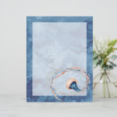 Waterverf kwallen niet-geordend briefschrijfpapier (Staand voorkant)