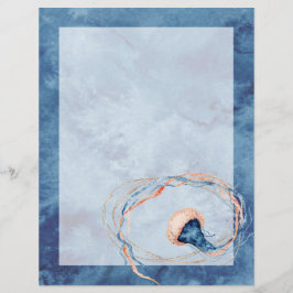 Waterverf kwallen niet-geordend briefschrijfpapier