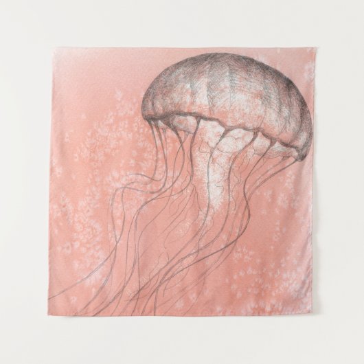 Waterverf kwallen wandkleed (Voorkant (horizontaal))