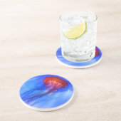 Waterverf kwallen zandsteen onderzetter (Zijkant)