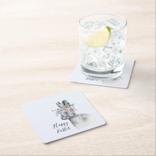 Waterverf kweekpaasbunny kartonnen onderzetters