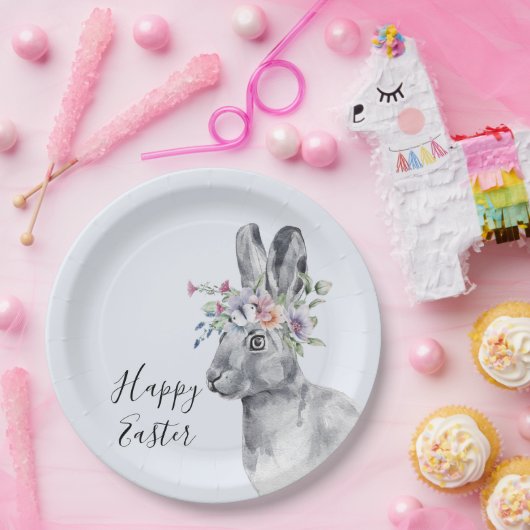 Waterverf kweekrooster papieren bordje (Feest)