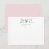 Waterverf kwekerij bloemencrest notitiekaart kaart (Voorkant / Achterkant)