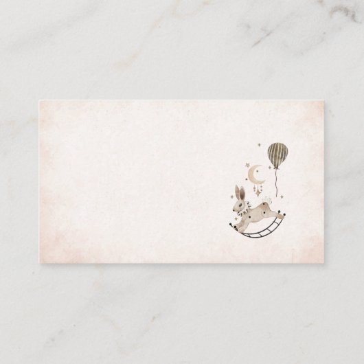 Waterverf kwekerij  Teddy Bear baby shower Informatiekaartje (Achterkant)