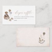 Waterverf kwekerij  Teddy Bear baby shower Informatiekaartje (Voorkant / Achterkant)