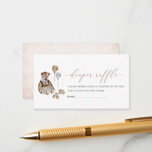 Waterverf kwekerij  Teddy Bear baby shower Informatiekaartje