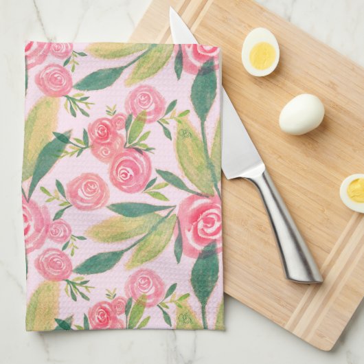 Waterverf La Rosa Whimsy Gold Kitchen Towel Theedoek (Quarter Fold)