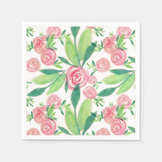 Waterverf La Rosa Whimsy Gold Napkins Servet (Voorkant)