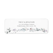 Waterverf laat Berry Winter retour Naam Adres Etiket (Voorkant)