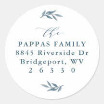 Waterverf laat blauw retouradreslabel achter