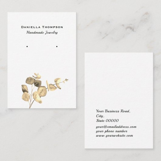 Waterverf laat Boutique Jewelry's oorscherm achter Visitekaartje (Voorkant / Achterkant)