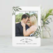 Waterverf laat datum 2 foto's opslaan save the date (Staand voorkant)