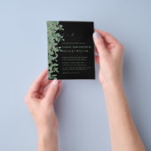 Waterverf laat eucalyptus en houten brochure achte (Hand)