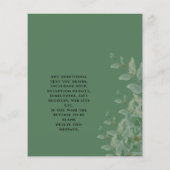 Waterverf laat eucalyptus en houten brochure achte (Achterkant)