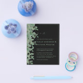 Waterverf laat eucalyptus en houten brochure achte (Enkel)