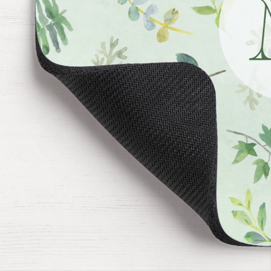 Waterverf laat foliage Greenery Monogram Foliage Muismat (Hoek)