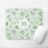 Waterverf laat foliage Greenery Monogram Foliage Muismat (Met muis)