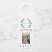 Waterverf laat fotokoppel Weddenschap Flessenhanger (Voorkant)