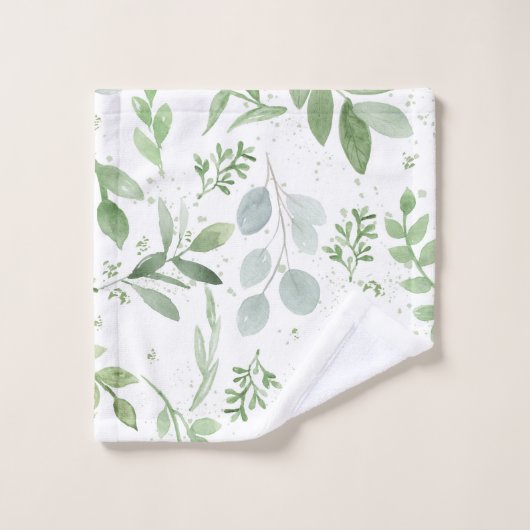 Waterverf laat Greenery Hand Bathroom-handdoekset Bad Handdoek (Wasdoekje)