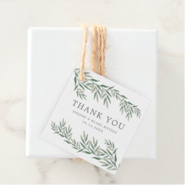 Waterverf laat groen huwelijk los Dank je Bedankjes Labels