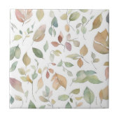 Waterverf laat groene aardetinten tegeltje (Voorkant)