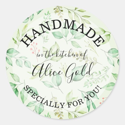 Waterverf laat HANDMADE voor u achter | Kantaarnge Ronde Sticker (Voorkant)