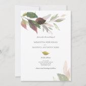 Waterverf laat herfst huwelijk kaart (Voorkant)