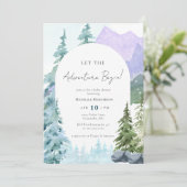 Waterverf laat het Avontuur Baby shower beginnen Kaart (Staand voorkant)