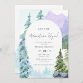 Waterverf laat het Avontuur Baby shower beginnen Kaart (Voorkant / Achterkant)