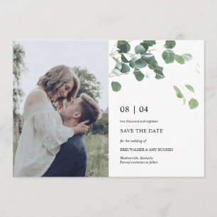 Waterverf laat opslaan van de datum fotokaart save the date