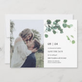 Waterverf laat opslaan van de datum fotokaart save the date (Voorkant)