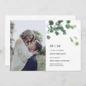 Waterverf laat opslaan van de datum fotokaart save the date (Voorkant / Achterkant)