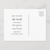 Waterverf laat opslaan van de datum moderne letter aankondigingskaart (Achterkant)