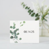 Waterverf laat opslaan van de datum moderne letter aankondigingskaart (Staand voorkant)