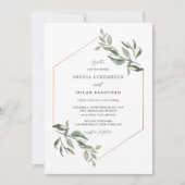 Waterverf laat Roos Gold Lijst bruiloft achter Kaart (Voorkant)