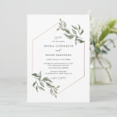 Waterverf laat Roos Gold Lijst bruiloft achter Kaart (Staand voorkant)