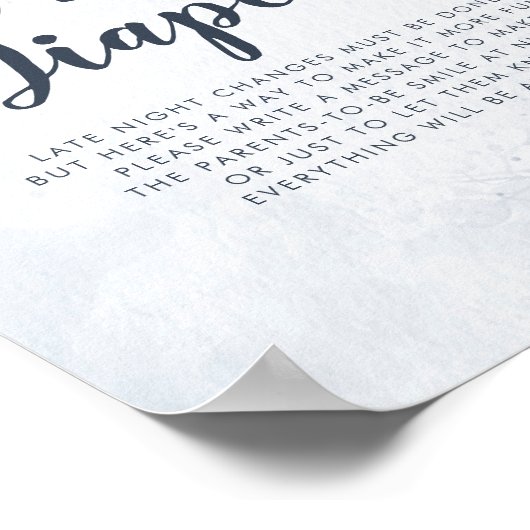 Waterverf laat 's nachts Baby shower over Poster (Hoek)