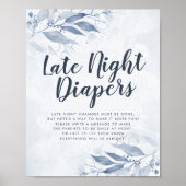 Waterverf laat 's nachts Baby shower over Poster (Voorkant)