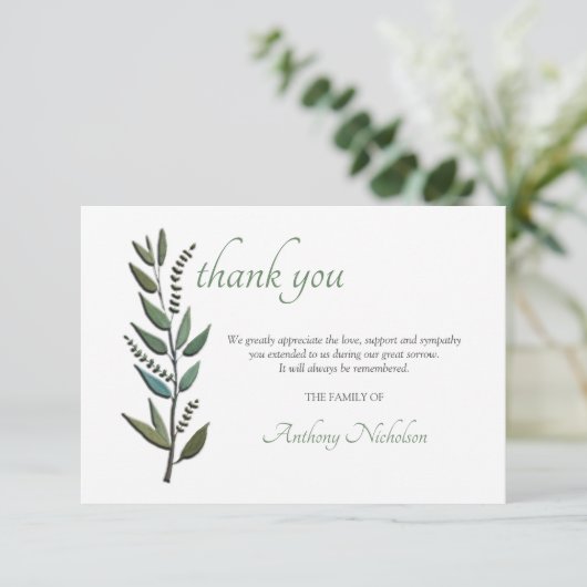 Waterverf laat sympathie achter RSVP kaartje (Staand voorkant)