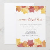 Waterverf laat uitnodiging van Thanksgiving partij (Voorkant / Achterkant)