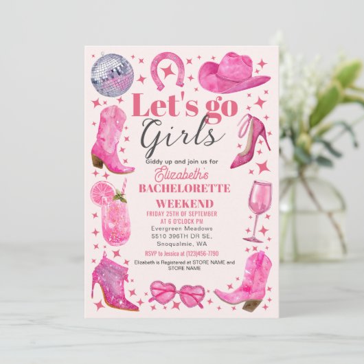 Waterverf Laatste Rodeo vrijgezellenfeest weekend Kaart (Staand voorkant)