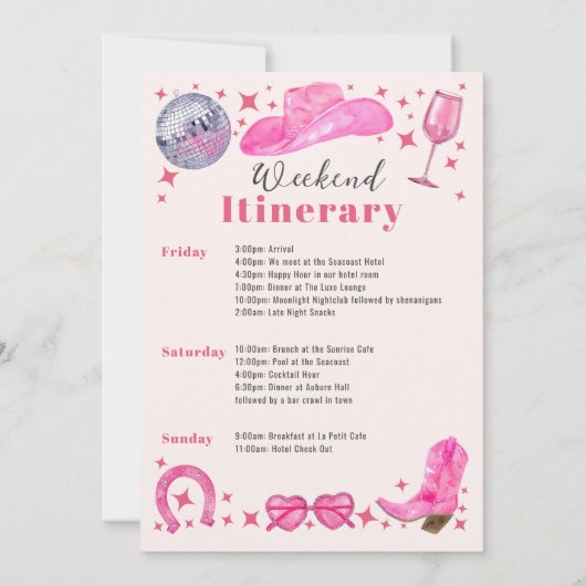 Waterverf Laatste Rodeo vrijgezellenfeest weekend Kaart (Achterkant)