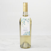 Waterverf Label Blauwe Floral (Op fles)
