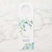 Waterverf Label Blauwe Floral (Voorkant)