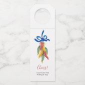 Waterverf Label Chili Pepper Wine (Voorkant)