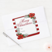  Waterverf Label met kerstcadeaus Poinsettia (Envelop)